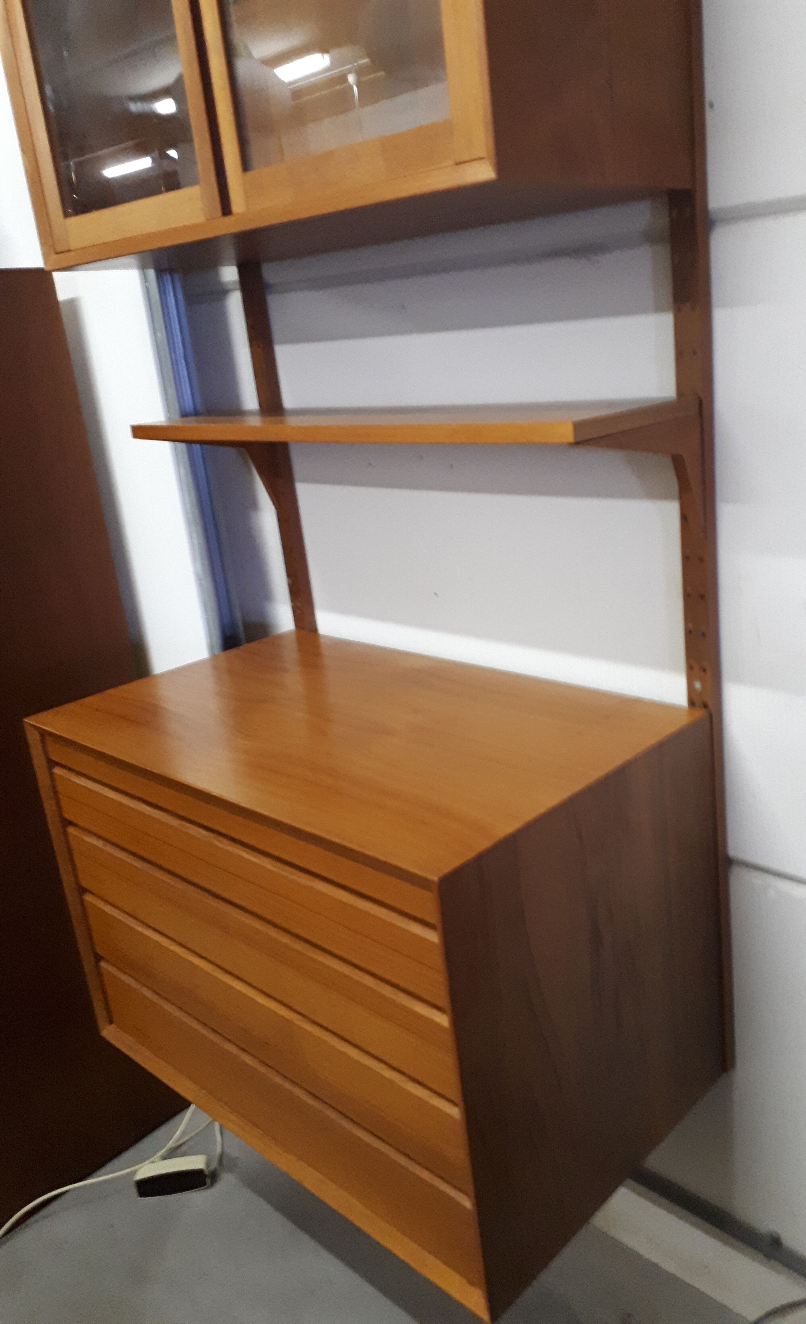 Poul Cadovius wall unit, with showcase, Cado Denmark 1960s