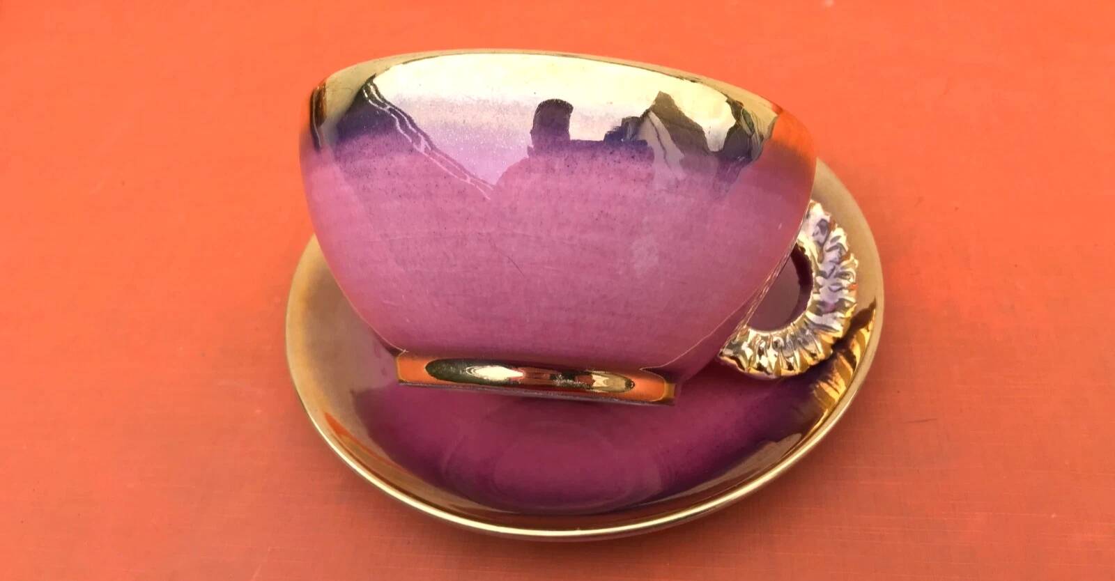 1960s Ceramic Breakfast Cup / Saucer in the Vallauris Style