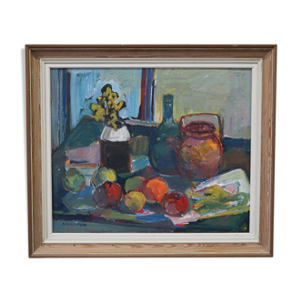 La nature morte moderniste du peintre suédois Arthur Nilsson des années 1960