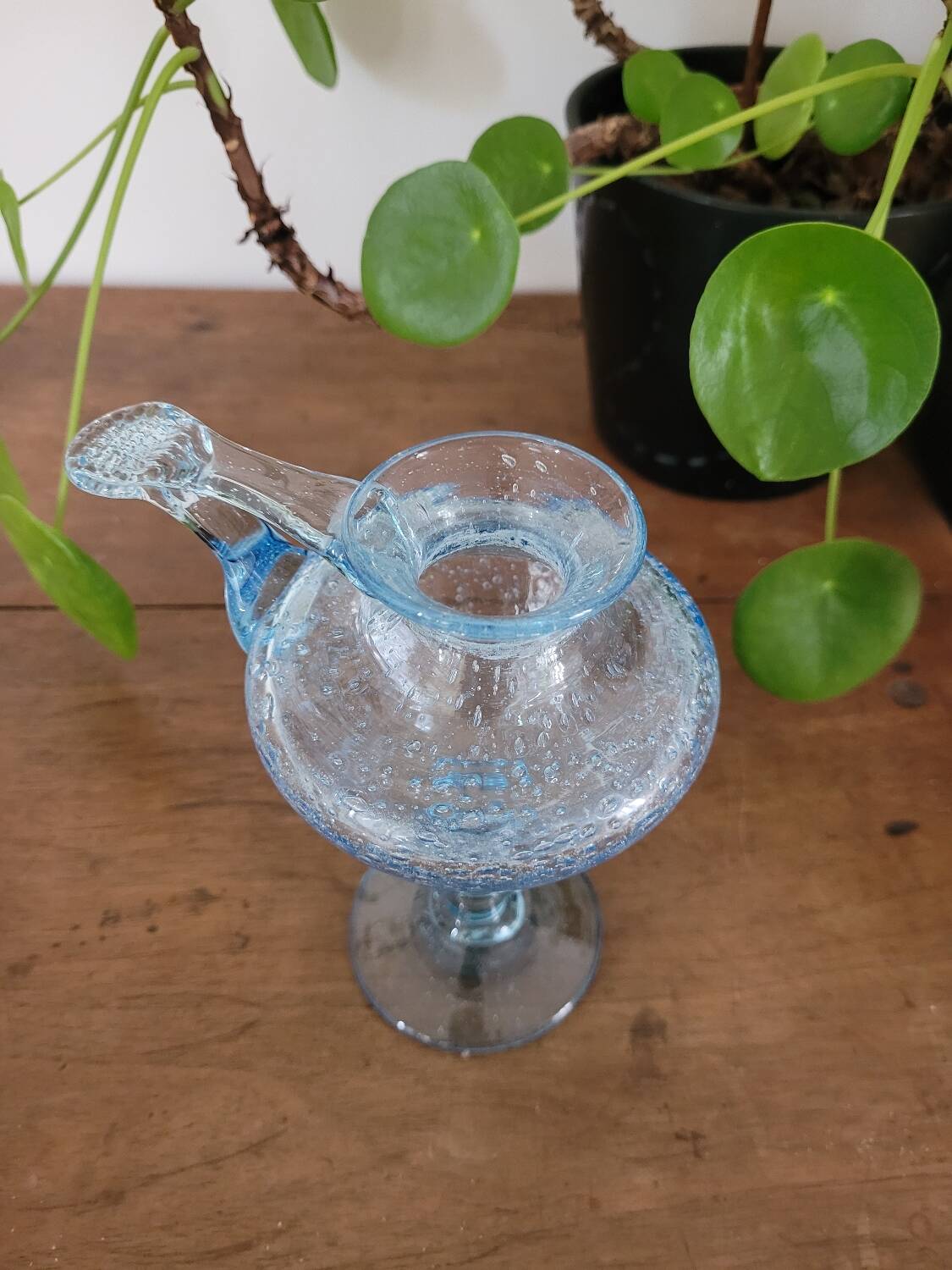 Biot blue candle holder