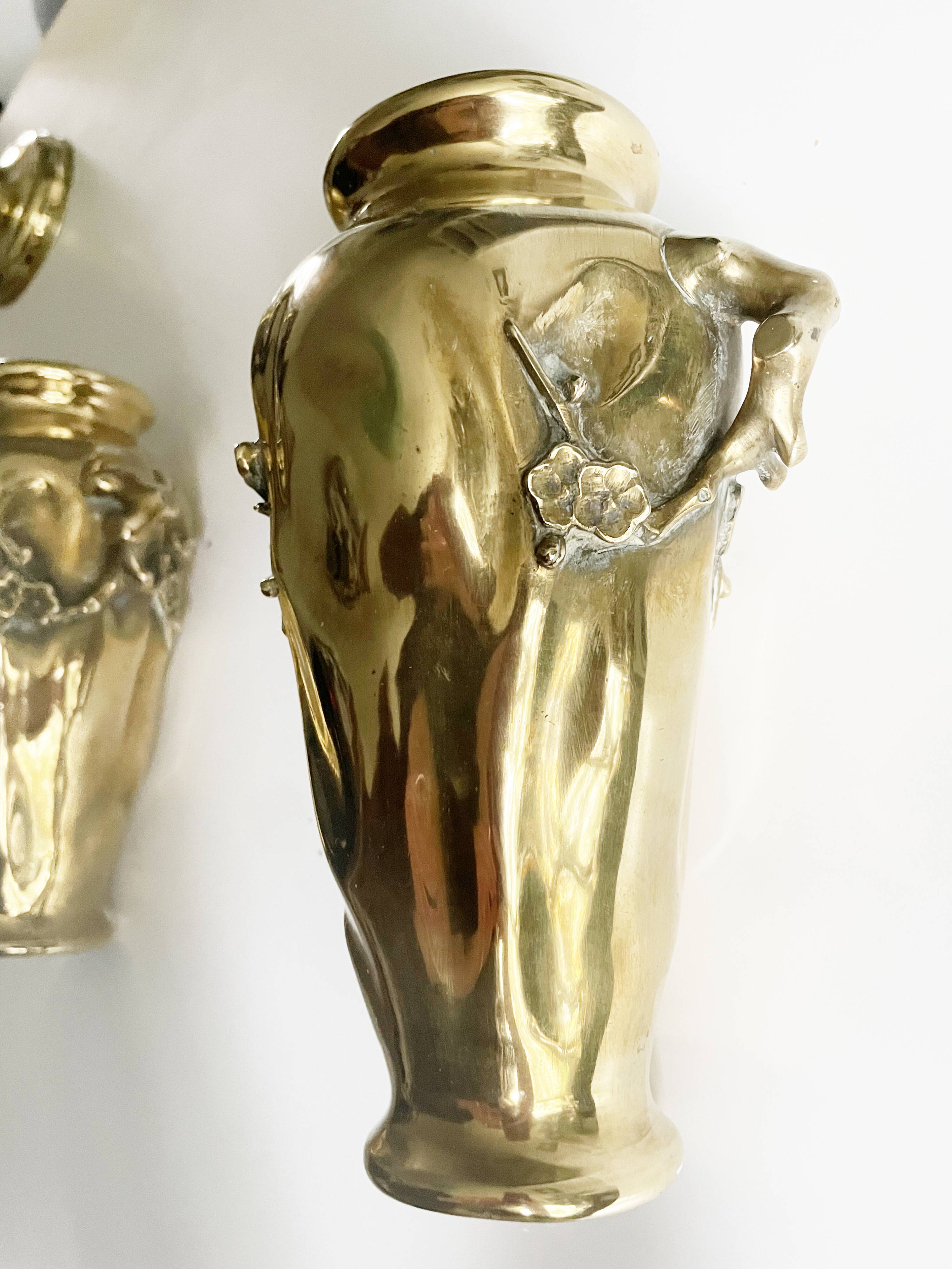 Pair of gilt bronze vases