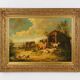 Large 20th century painting with wooden frame, Belgium 1960s