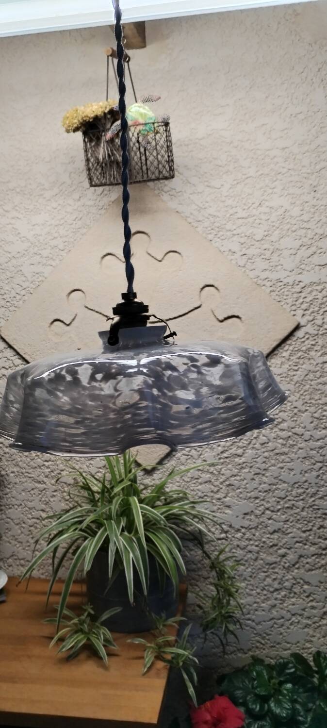 Clichy white glass portable lamp