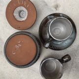 Roger collet, cups and sugar bowl, vallauris, ceramics, 1970