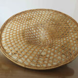 Asian braided wicker hat 70s
