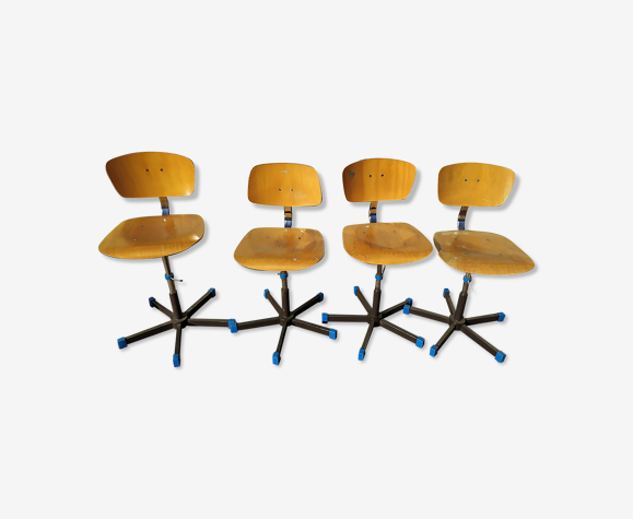Lot de 4 chaises d'atelier réglable pivotante couture | Selency