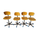 Set of 4 adjustable swivel sewing workshop chairs