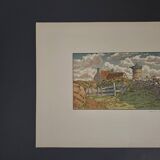 Lithograph by Henri Rivière, Old Mill in Loguivy