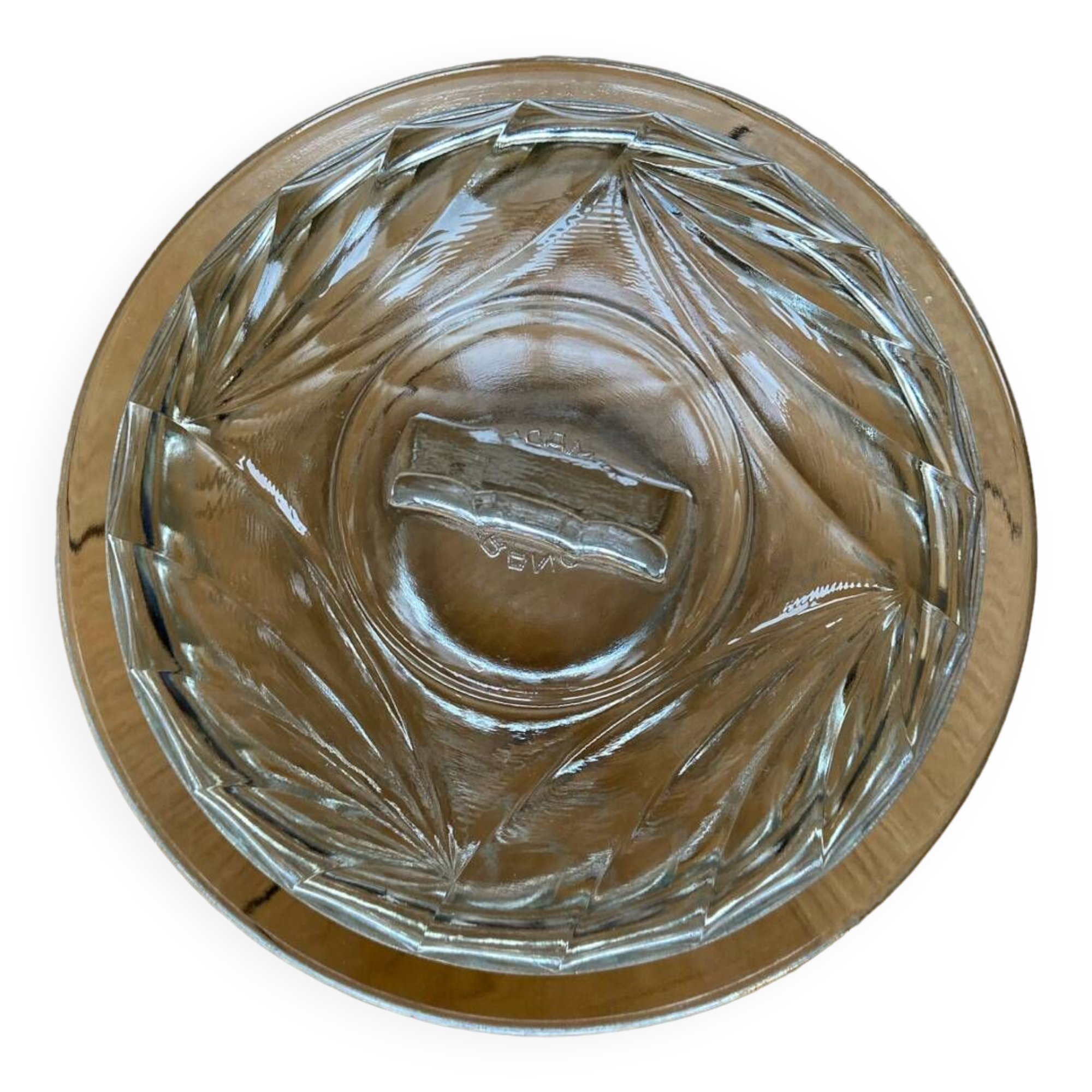 Art Deco molded glass sugar bowl