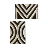 Two Imigongo paintings / panels traditional art from Rwanda