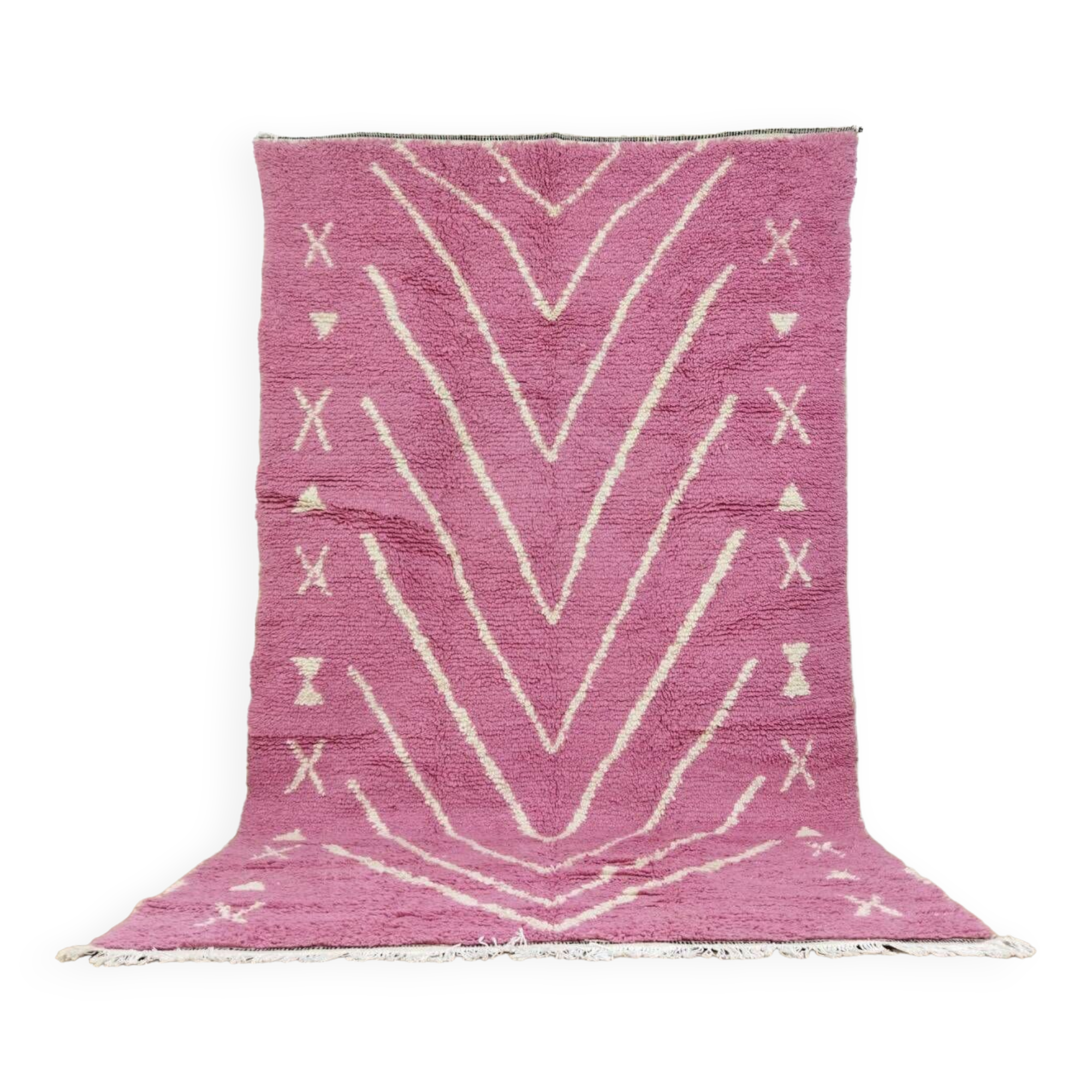 Handmade wool Berber rug 257x150 cm