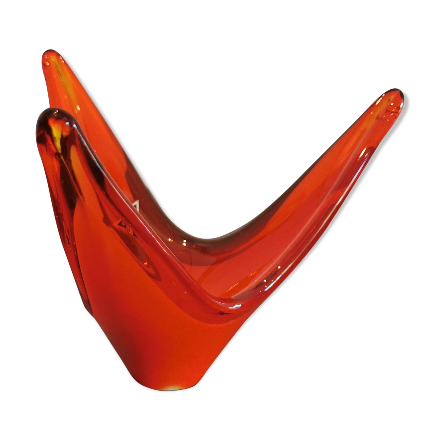 Spanish opaline red glass cup