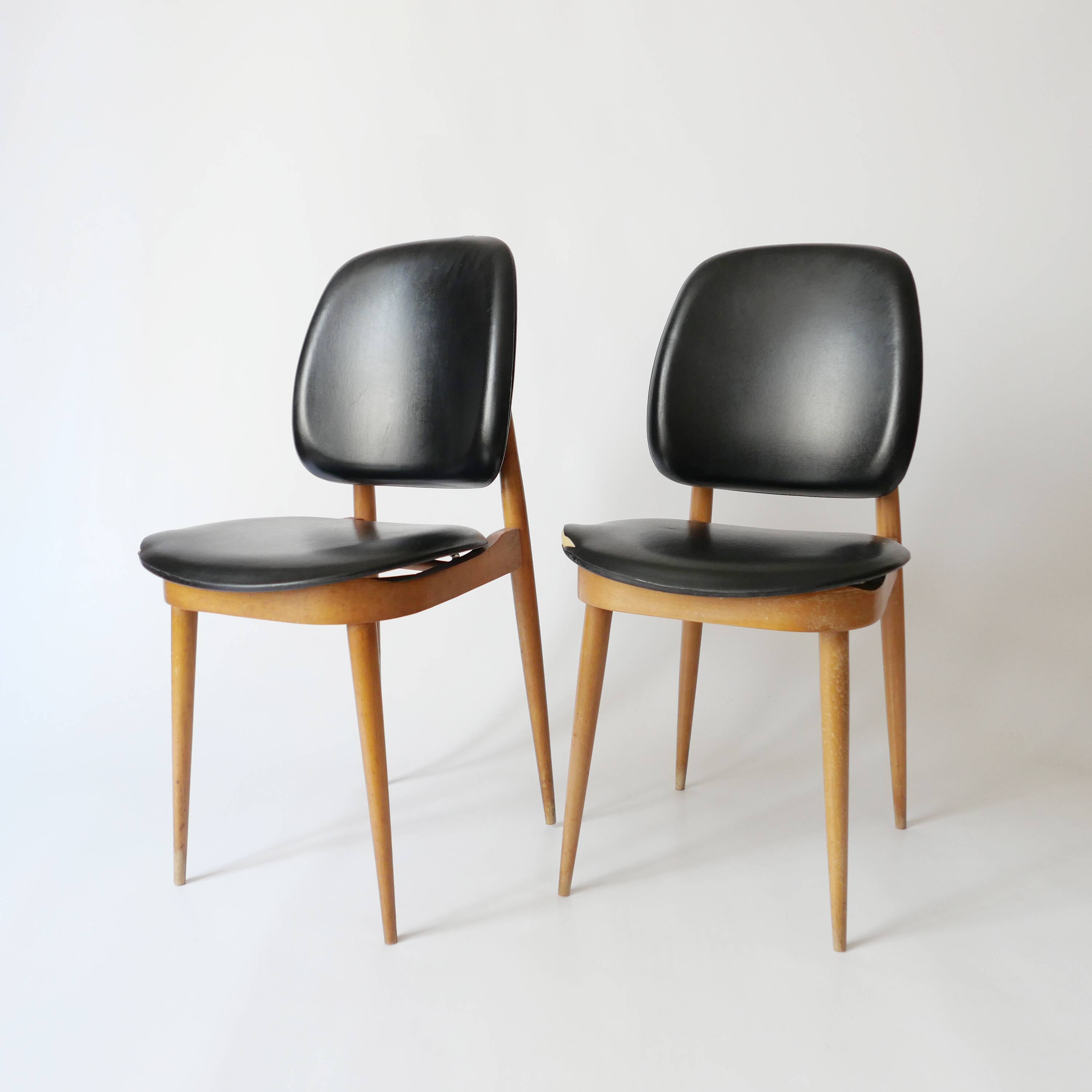 Pair of Pierre Guariche design chairs 1960s vintage 70s 1970s