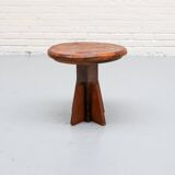 Wabi-sabi Brutalist Wooden Side Table