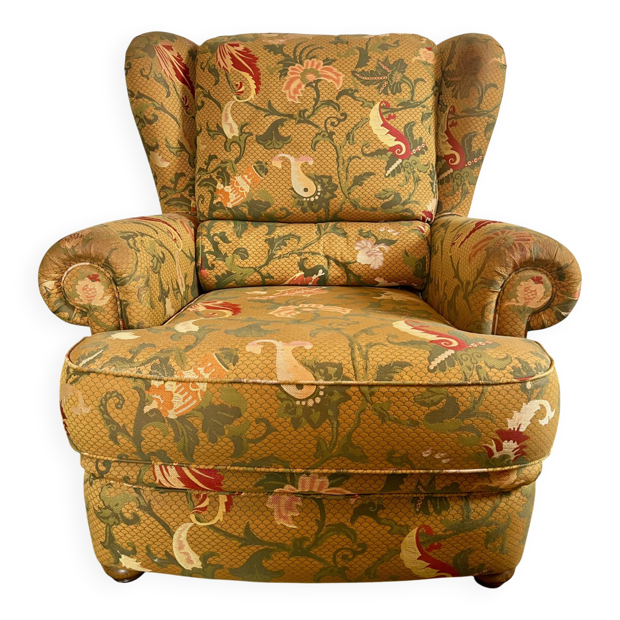 Vintage wingback chair, Burov brand, 1990s.