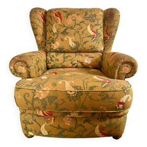 Fauteuil a oreilles vintage, marque burov, annees 90