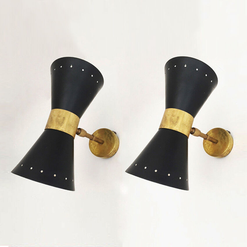 Paire d'appliques Italiennes Diabolo design années 1950