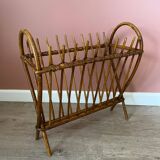 Rattan wicker magazine rack