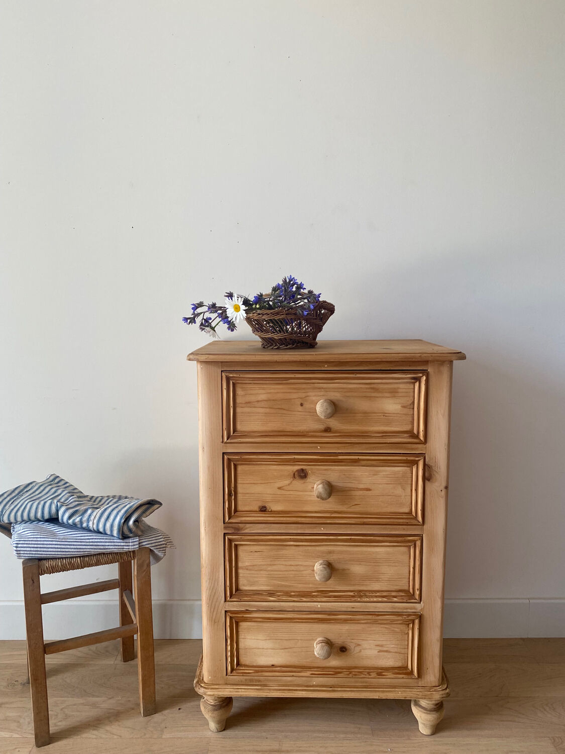 English chest of drawers in pine