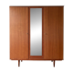 Vintage 1950s wooden wardrobe with mirror.