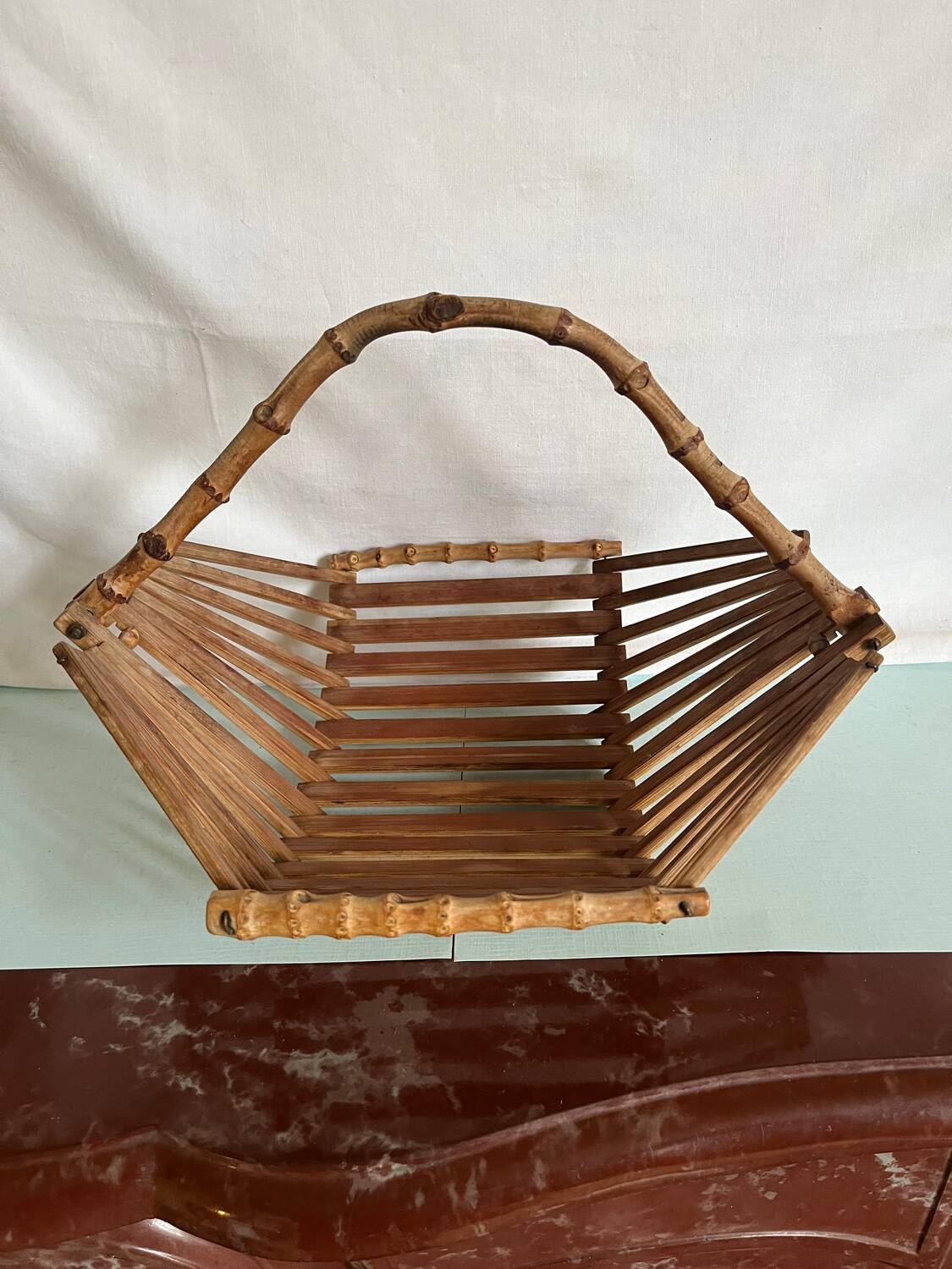 Vintage bamboo basket from the 60s