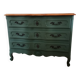 Commode arbalete patine vert foncé