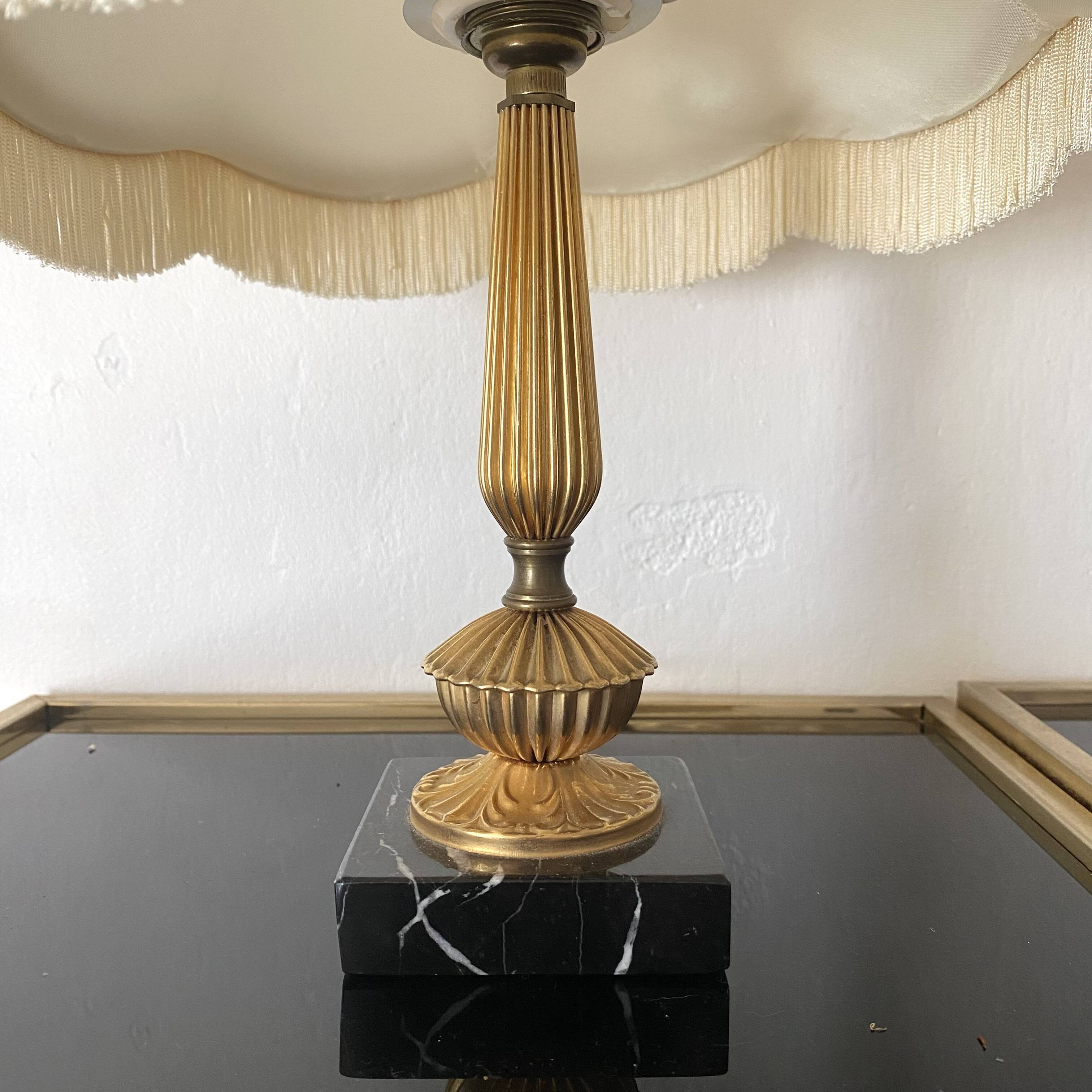Pair of retro fringed lamps