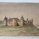 Double-sided watercolor castle landscape