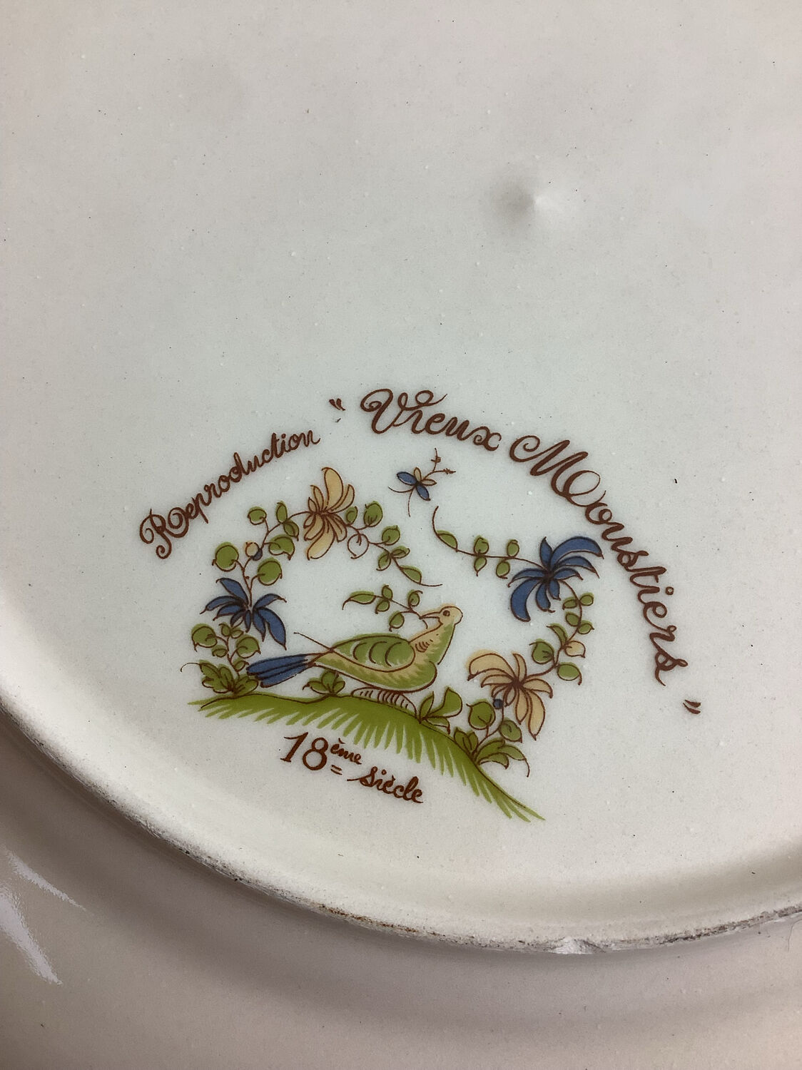 Antique decorative plate Moustiers France