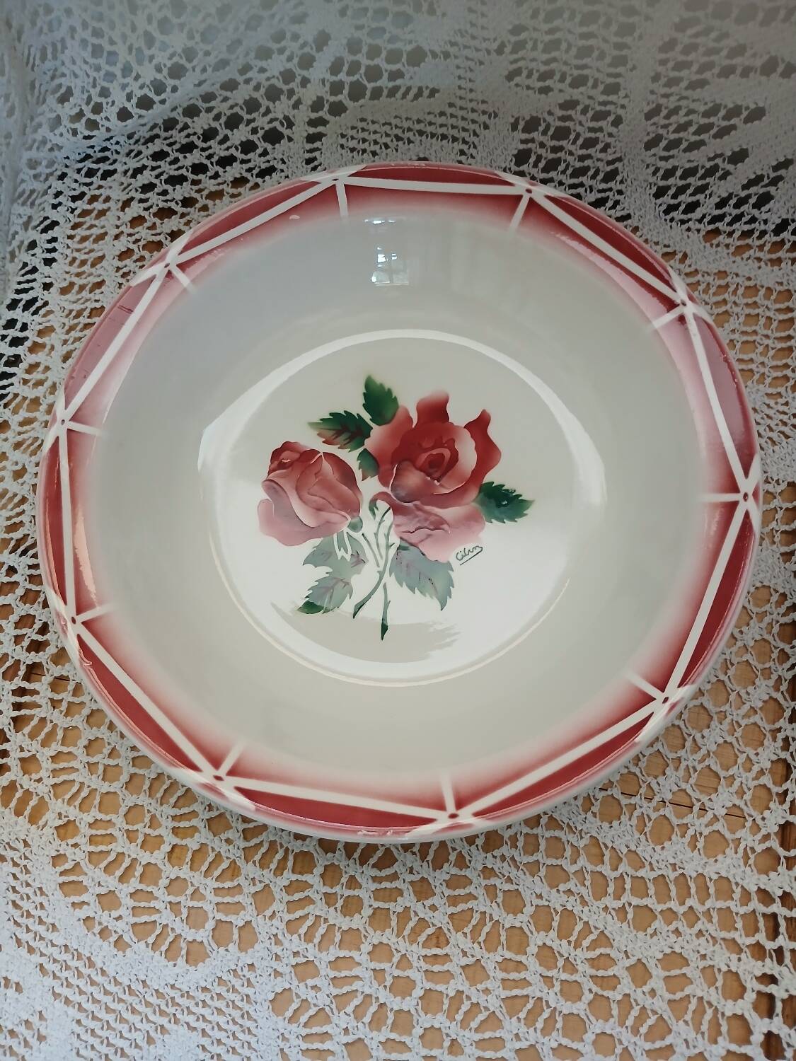 4 old dishes from Digoin and Sarreguemines