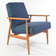 Fauteuil fox bleu chiné