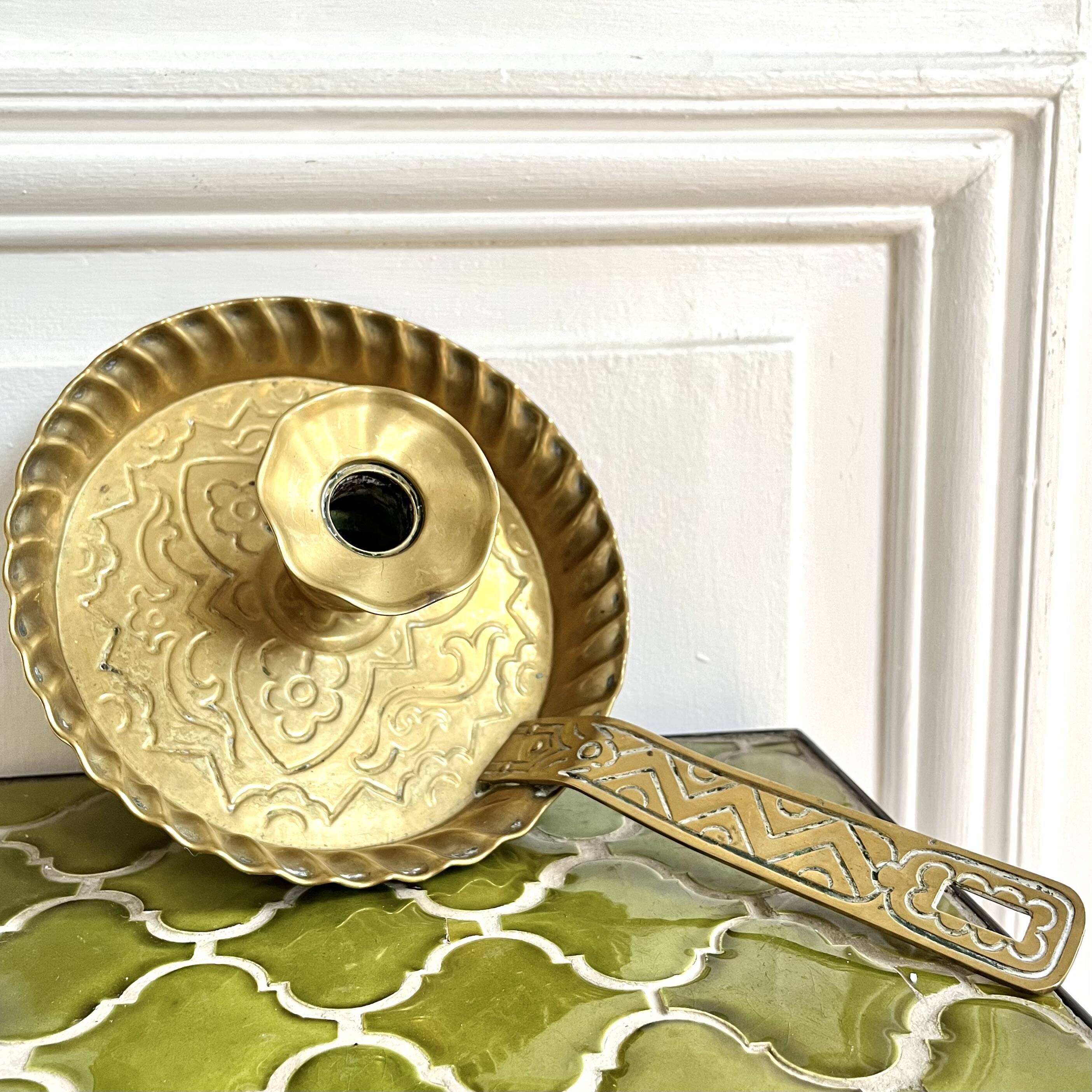 Antique XXL hand candle holder