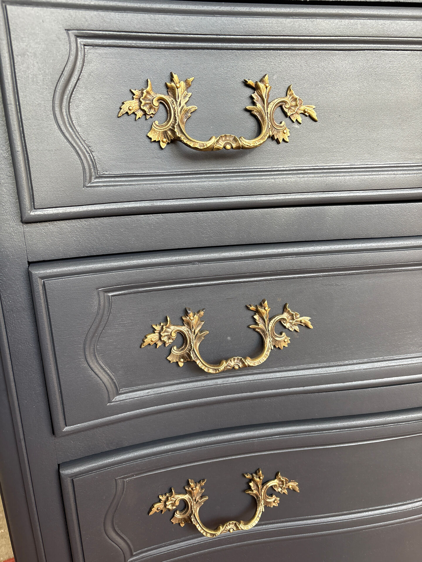 Renovated antique oak chest of drawers – 3 drawers – Marble top