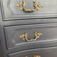 Renovated antique oak chest of drawers – 3 drawers – Marble top