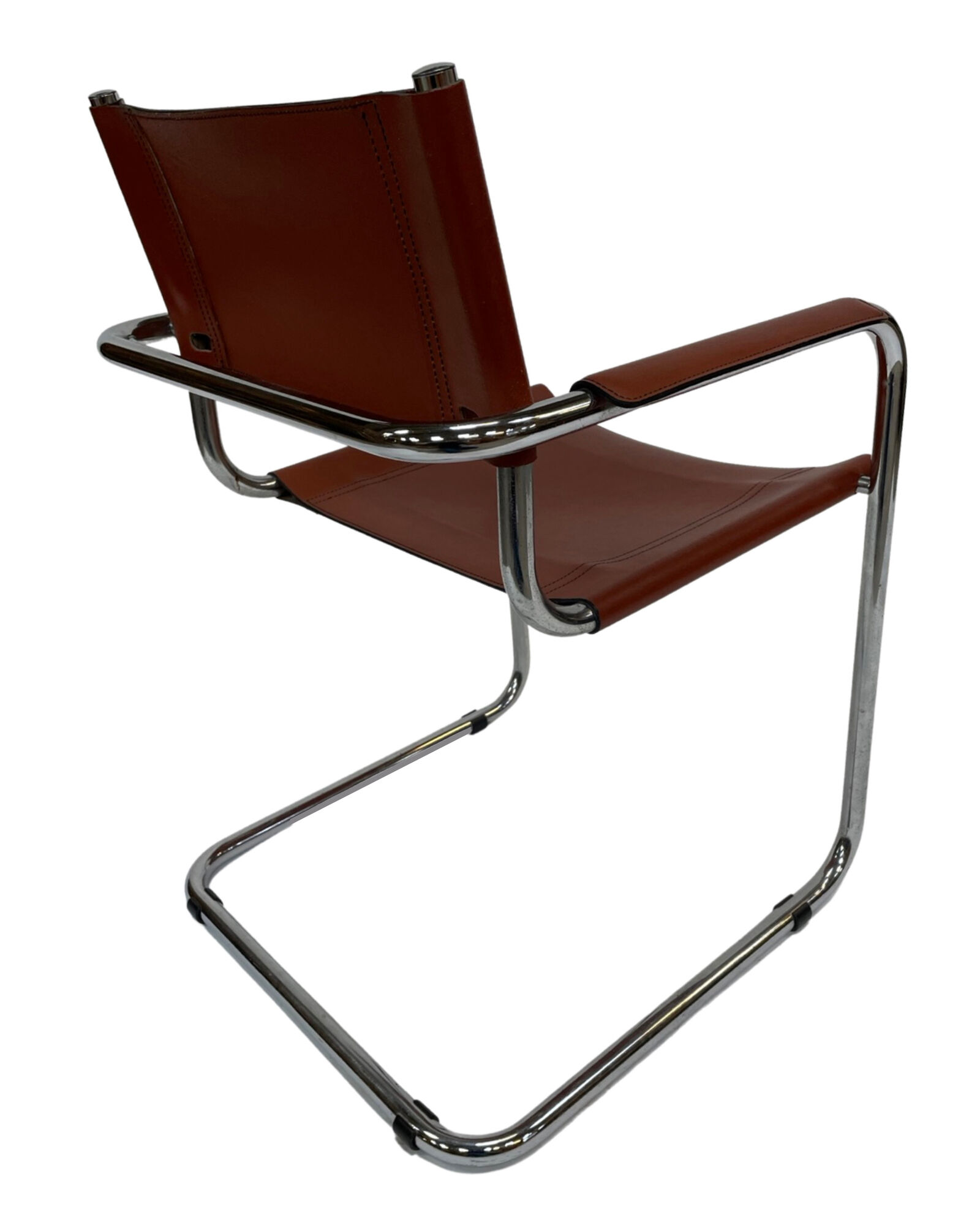Set of 4 Bauhaus cantilever chairs cognac leather and chrome Design