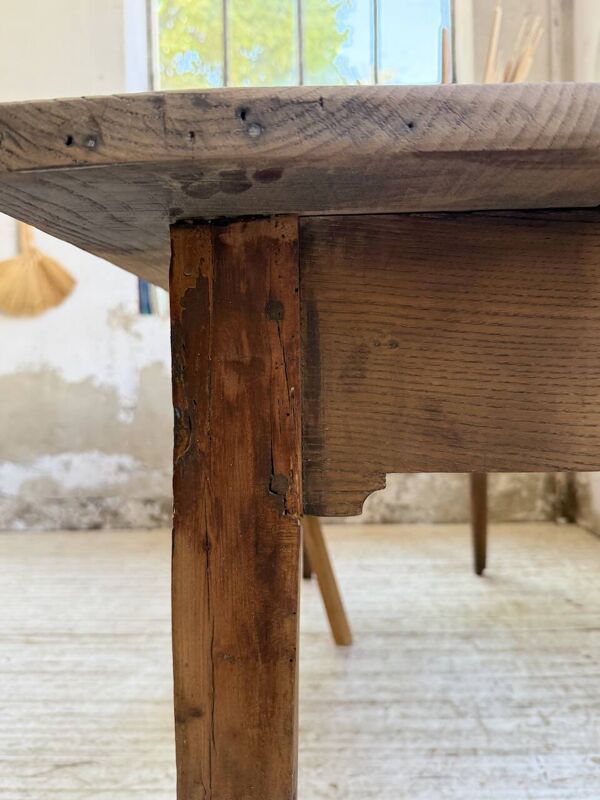 Table de ferme chêne 1950 pieds fuseaux