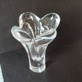 Bayel crystal vase – floral pattern – French glassware