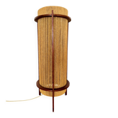 Danish Sisal and Teak Floor or Table Lamp by Ib Fabiansen for Fog and Morup