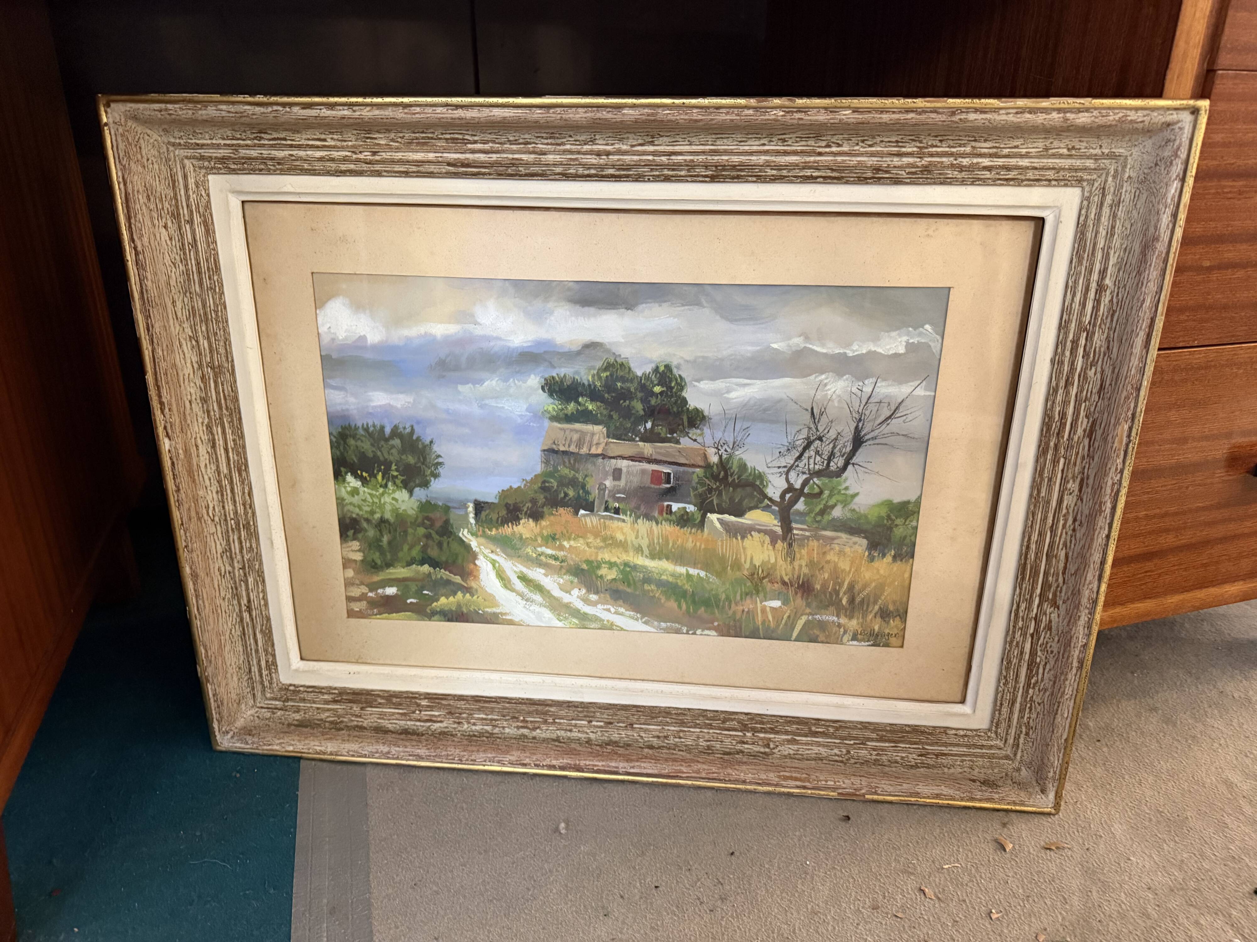 Landscape painting of the countryside signed Bellenger.