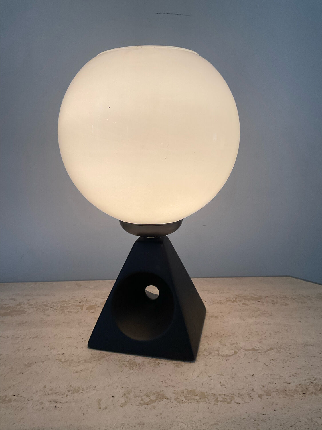 Vintage lamp in opaline and ceramic years 70-80
