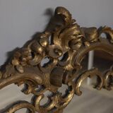 LARGE EARLY 20TH CENTURY WALL MIRROR IN GILDED WOOD IN BAROQUE STYLE