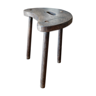 Tabouret vacher tripode en bois