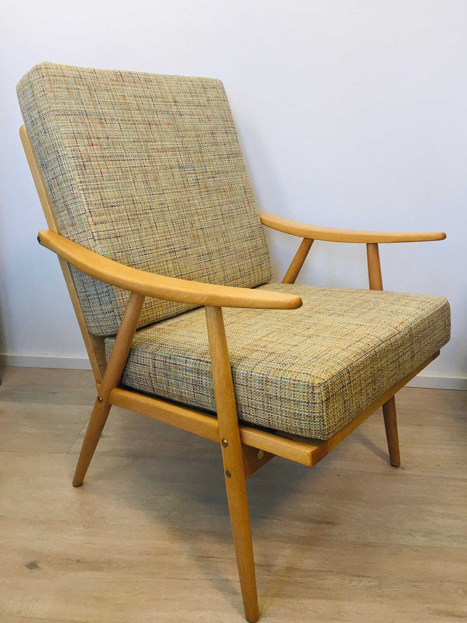 Beige Boomerang Armchair, TON, 1960s