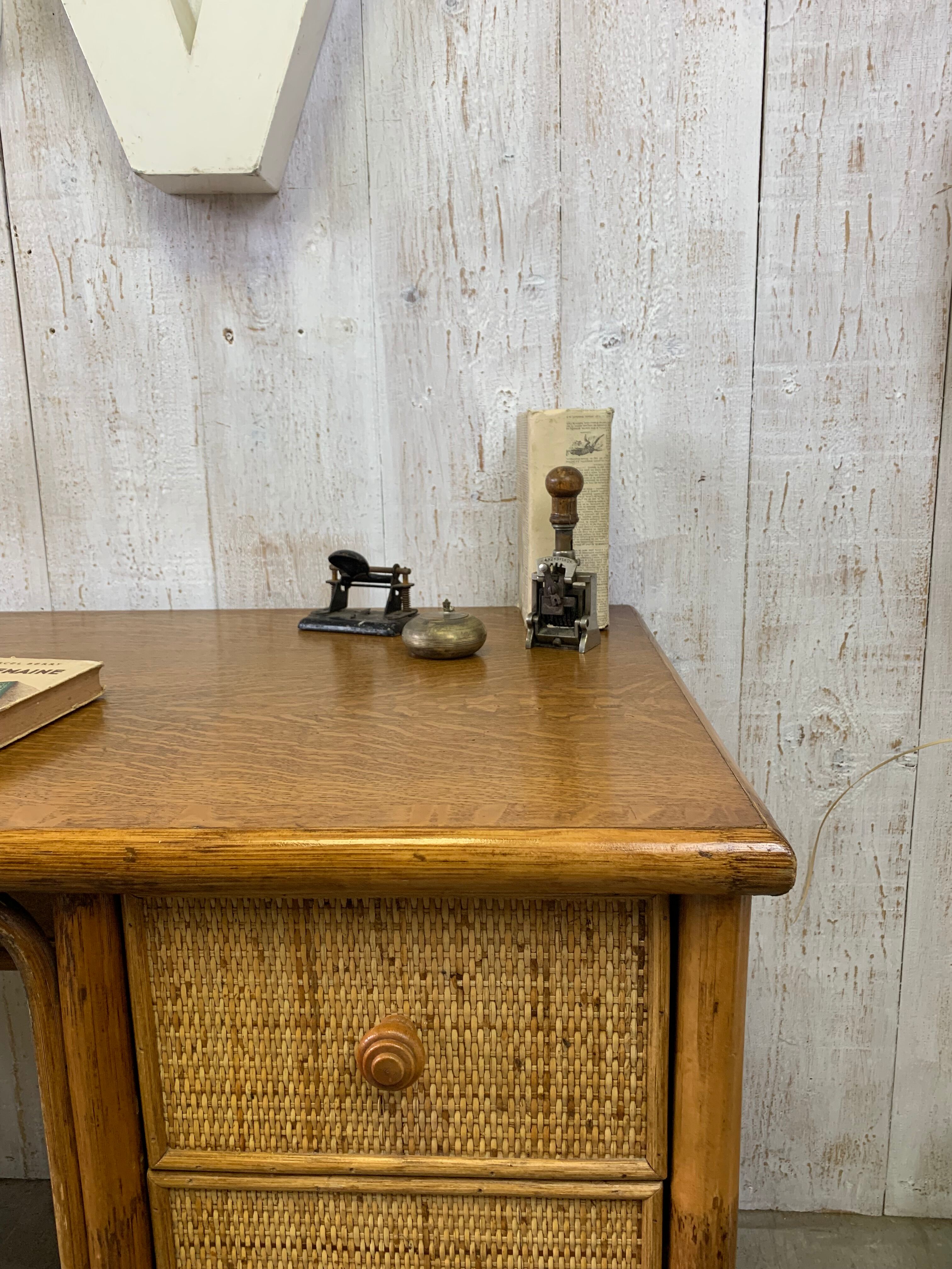 Vintage rattan desk