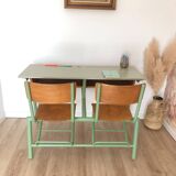 Bureau d'écolier double des années 70