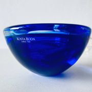Bougeoir en verre bleu Kosta Boba