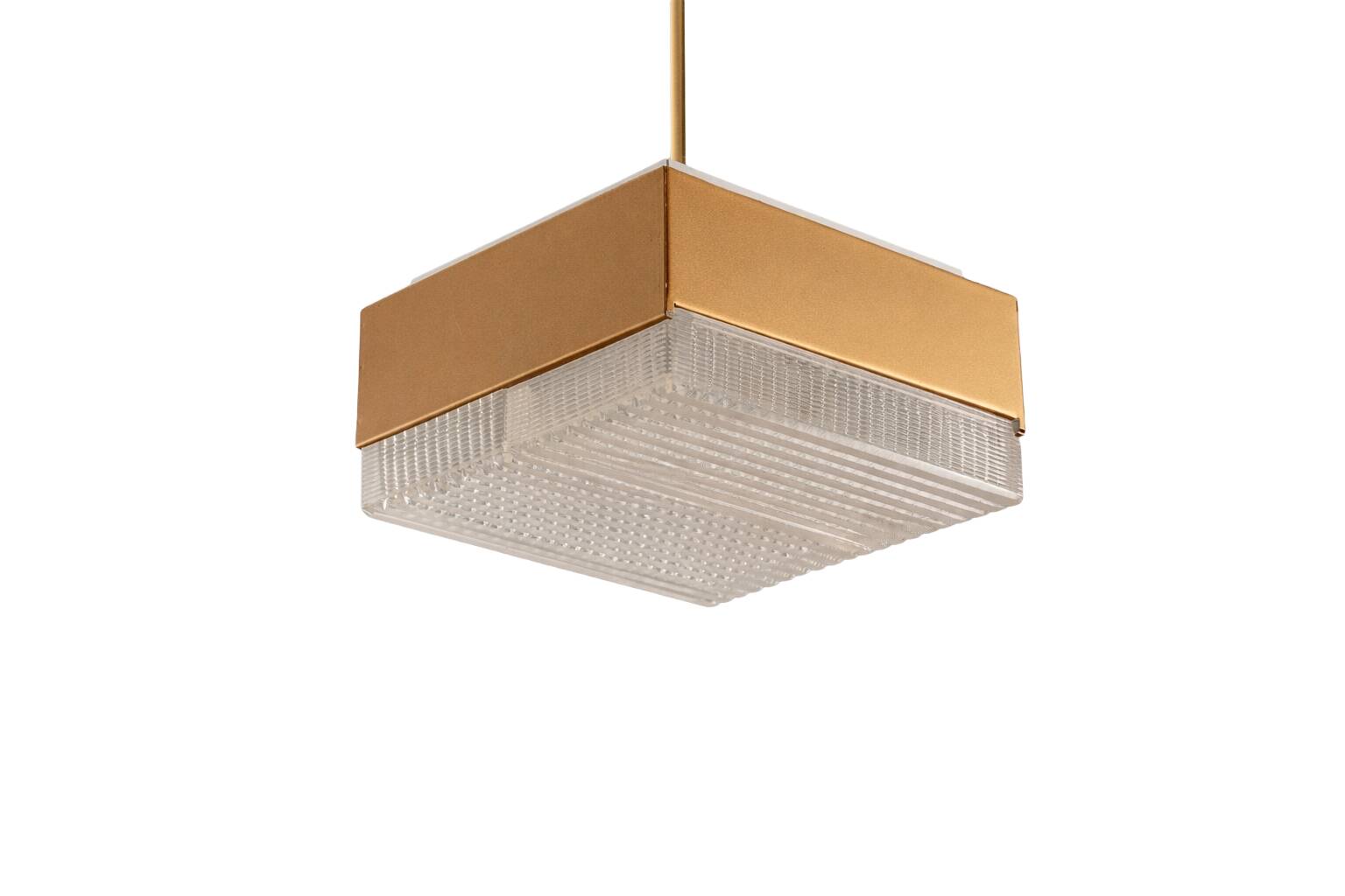 Pendant Light in Glass and Metal, 1970s Czechoslovakia, Vintage Mid-Century Ceiling Lamp Fixture