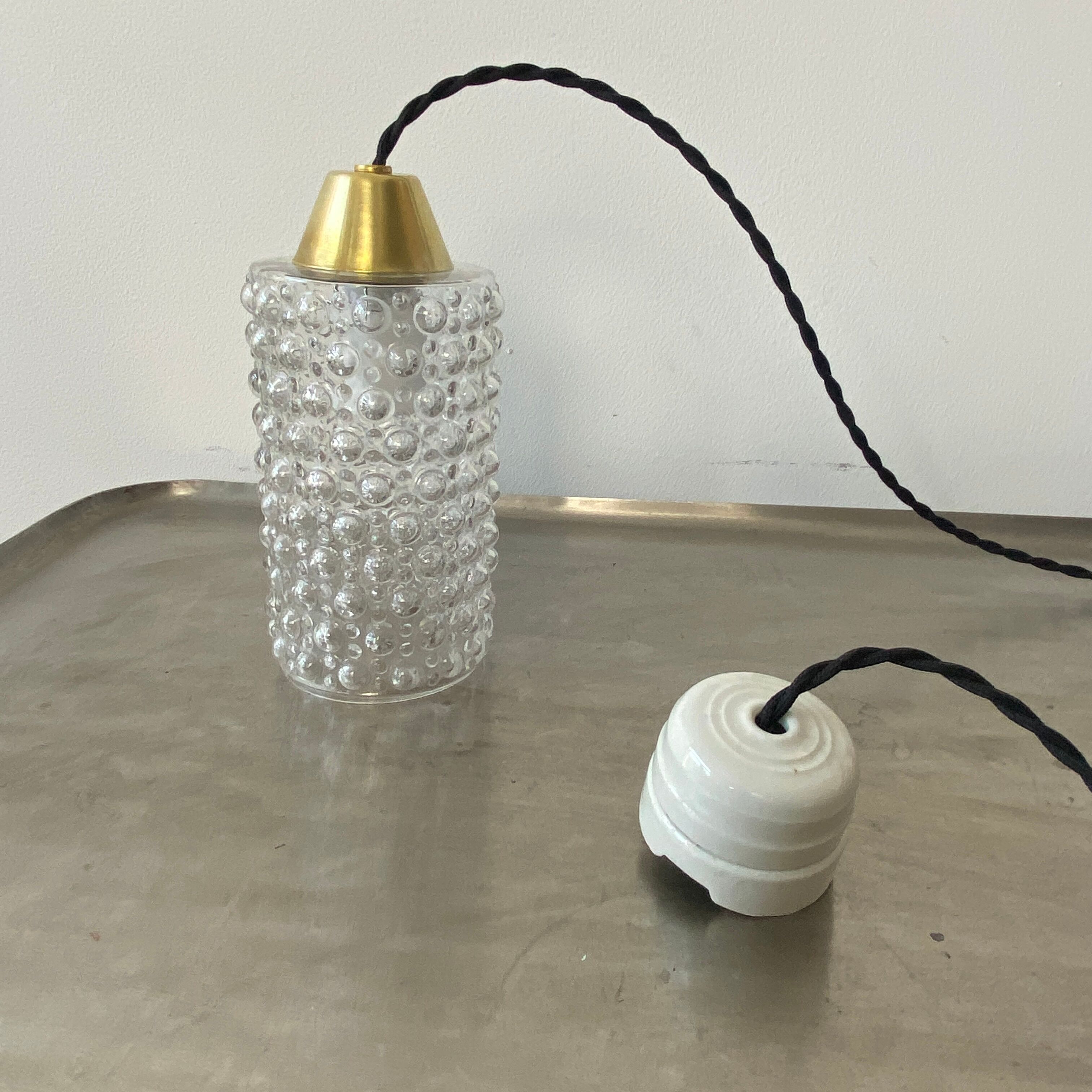 Lot 3 old vintage molded glass suspensions