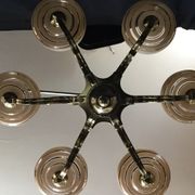 Lustre Art Déco en bronze 6 lumières