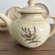 Vintage stoneware set – Botanical decoration / wildflowers – 1970s